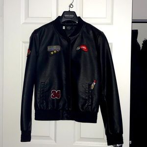 ONLY Faux Leather Dreamer Bomber Jacket